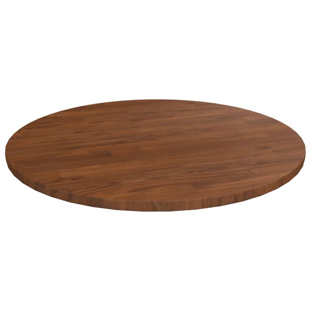Dessus de table rond marron foncé ø50x1,5cm chêne massif traité