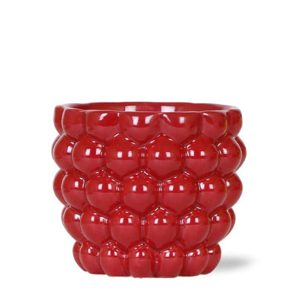 Cache-pot céramique rouge - touche gourmande et lumineuse - pot de 12cm