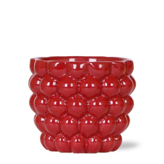 Cache-pot céramique rouge - touche gourmande et lumineuse - pot de 12cm
