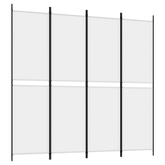 Cloison de séparation 4 panneaux blanc 200x200 cm tissu