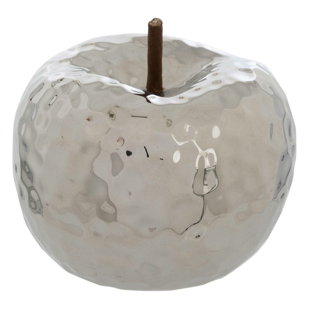 Pomme déco pamela h.14cm céramique argenté