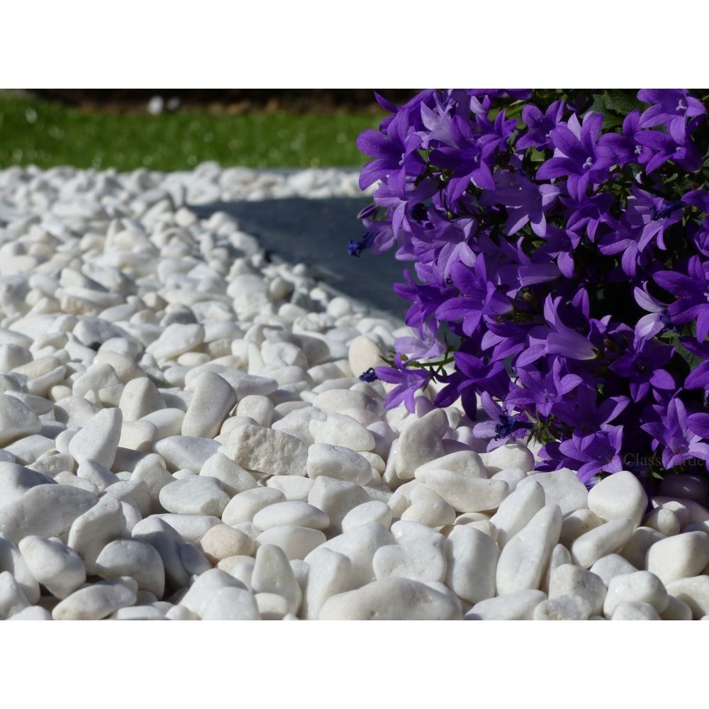 Galet blanc brillant 6-15 pack de 10 m² - 20 sacs - 400 kg
