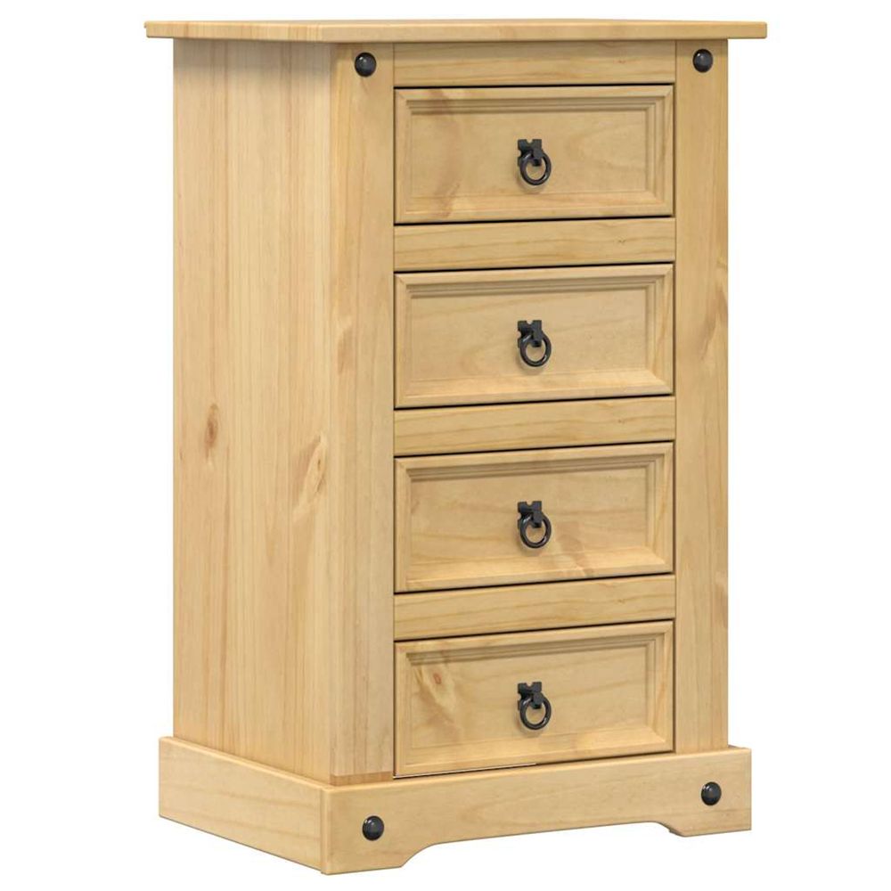 Table de chevet corona 53x39x84 cm bois de pin massif