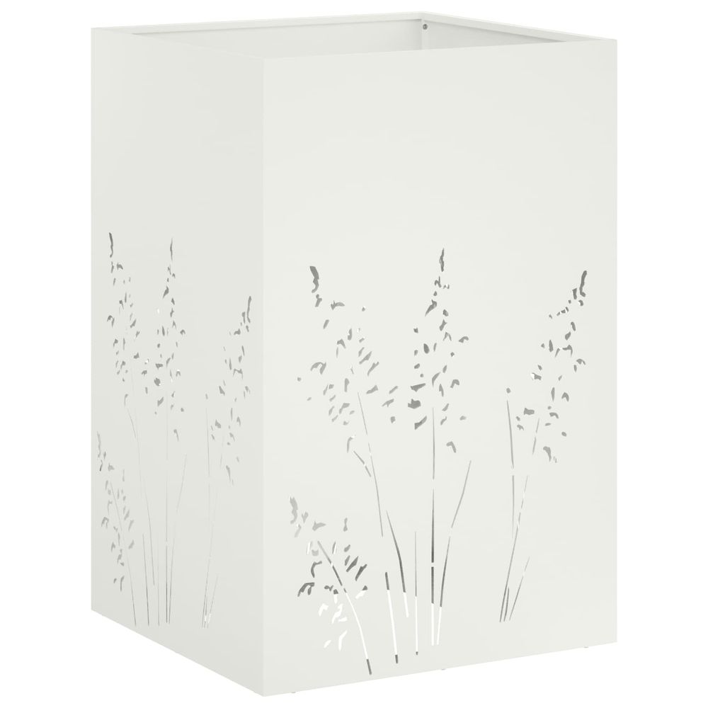 Cache-pot de jardin blanc 50 x 50 x 75 cm acier laminé à froid
