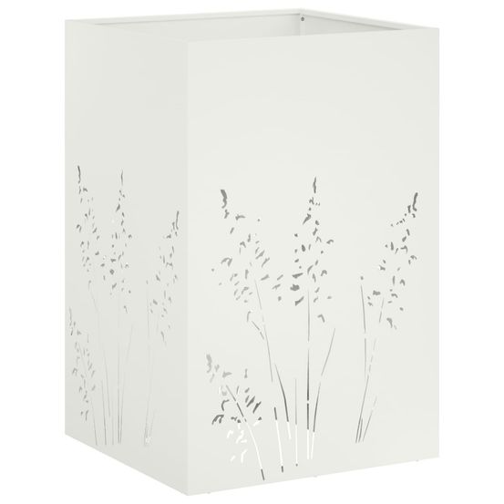 Cache-pot de jardin blanc 50 x 50 x 75 cm acier laminé à froid