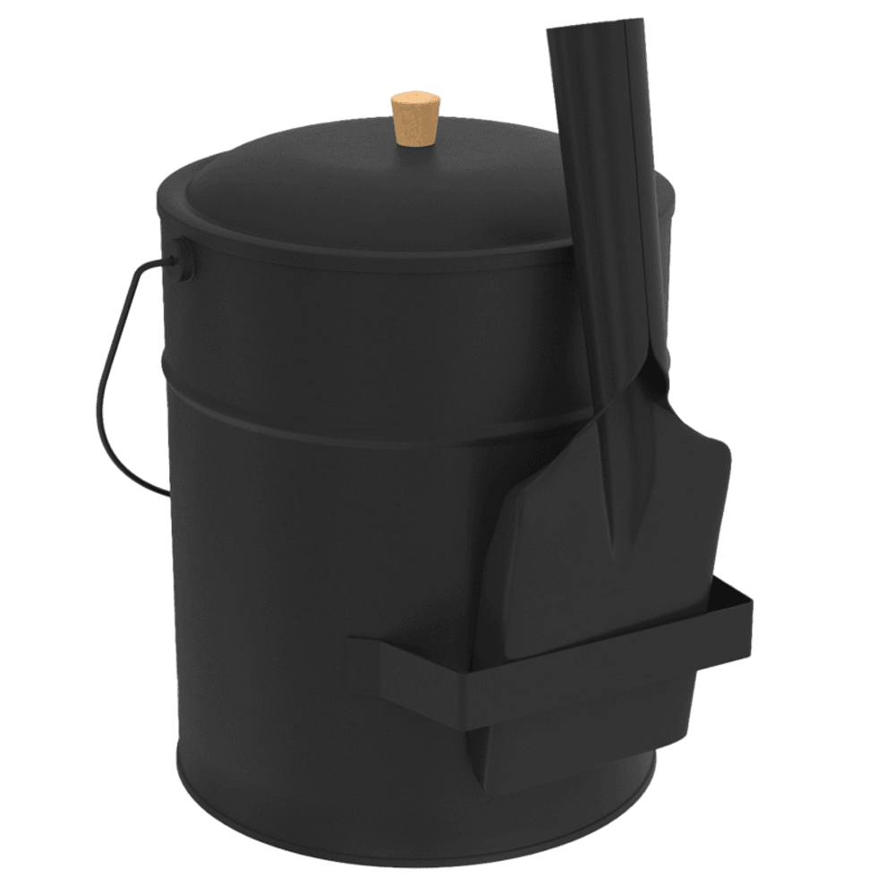 Seau à cendres 15 l avec pelle et couvercle