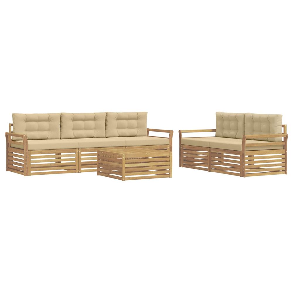 Ensemble de canapés d'extérieur 6 pc blanc et beige