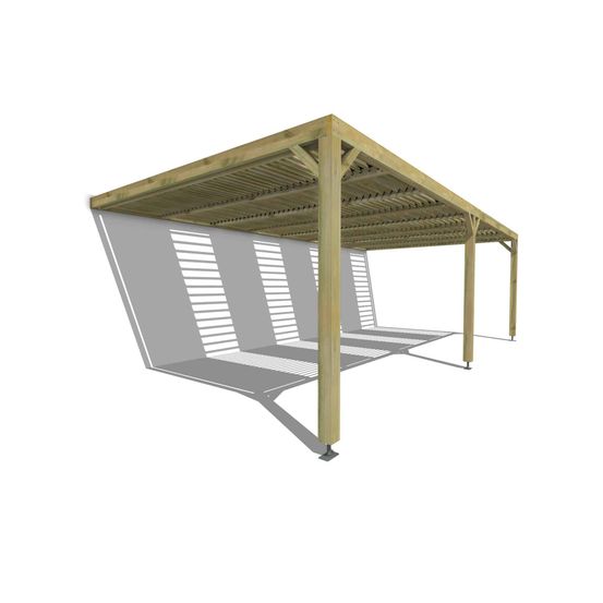 Pergola bois • 8m x 4m • adossée • sens profondeur • lames orientables bioclimatiques incluses • livraison comprise