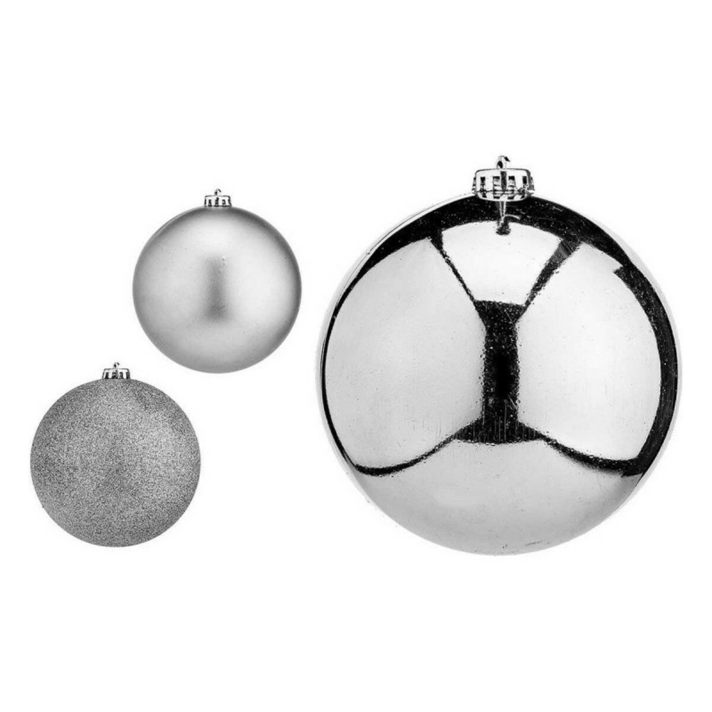 Boules de noël argenté plastique