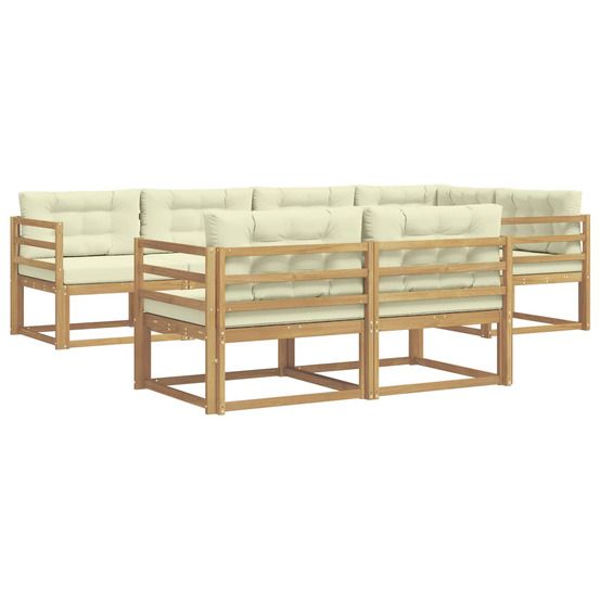 Ensemble de canapés d'extérieur 6 pc blanc et crème polyester