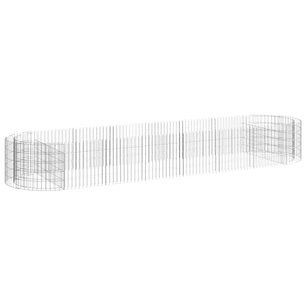 Lit surélevé à gabion fer galvanisé 400x100x50 cm