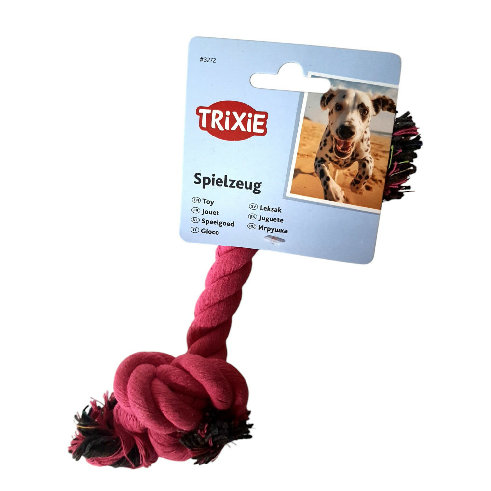Corde de jeu rose pour chien 26 cm, jeux pour chien