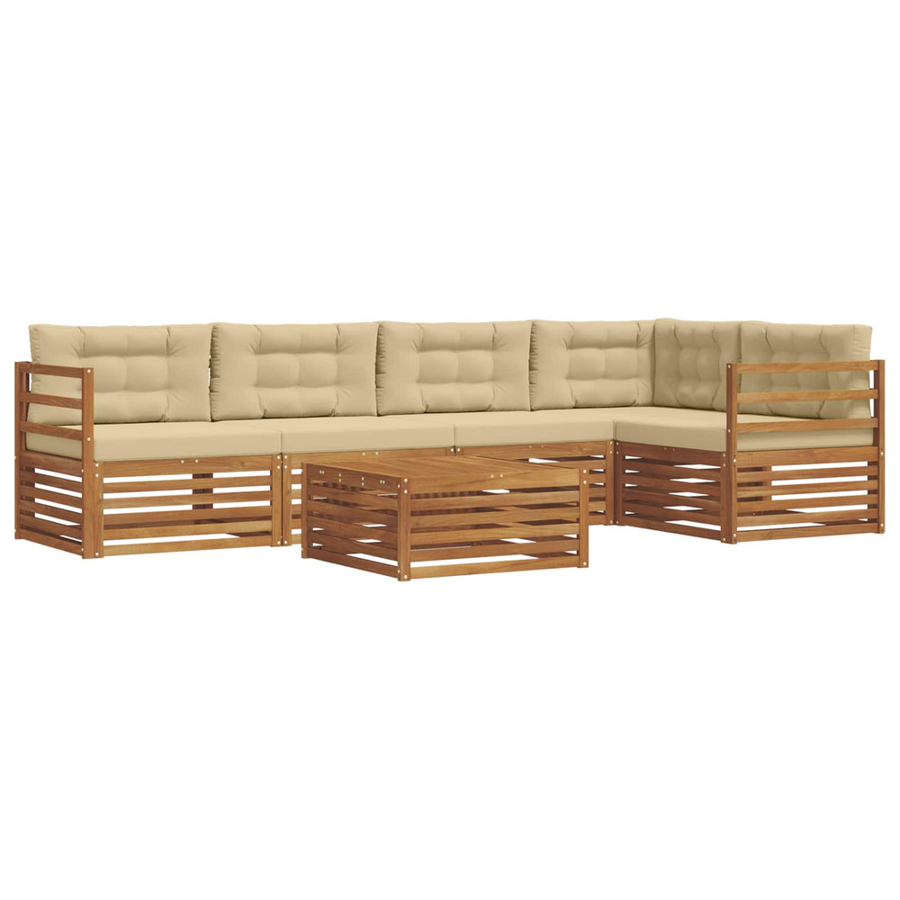 Ensemble de canapés d'extérieur 6 pcs naturel et beige