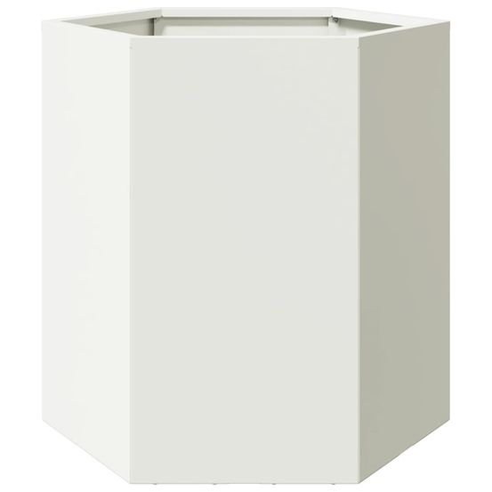 Jardinière d'extérieur blanc hexagone 46x40x45 cm acier