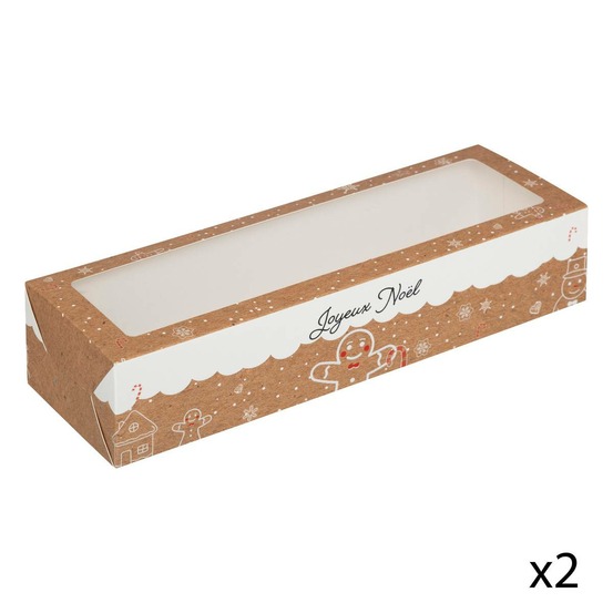 5five - lot de 2 boîtes à gâteaux beige