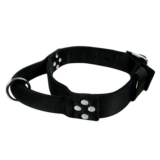 Collier avec poignée t 60 cm. Noir pour chien.