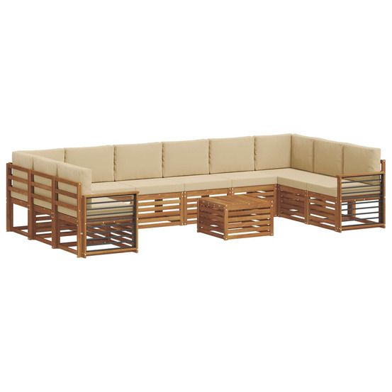 Ensemble de canapés d'extérieur 11 pc naturel et beige