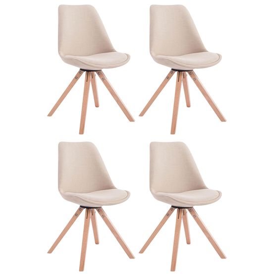 Lot de 4 chaises visiteur toulouse tissu square natura