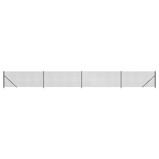Clôture à mailles losangées avec bride anthracite 1,1x10 m