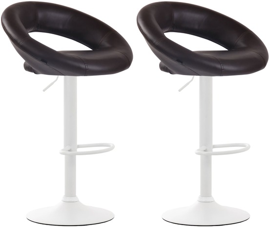 Lot de 2 tabourets de bar olinda simili cuir blanc