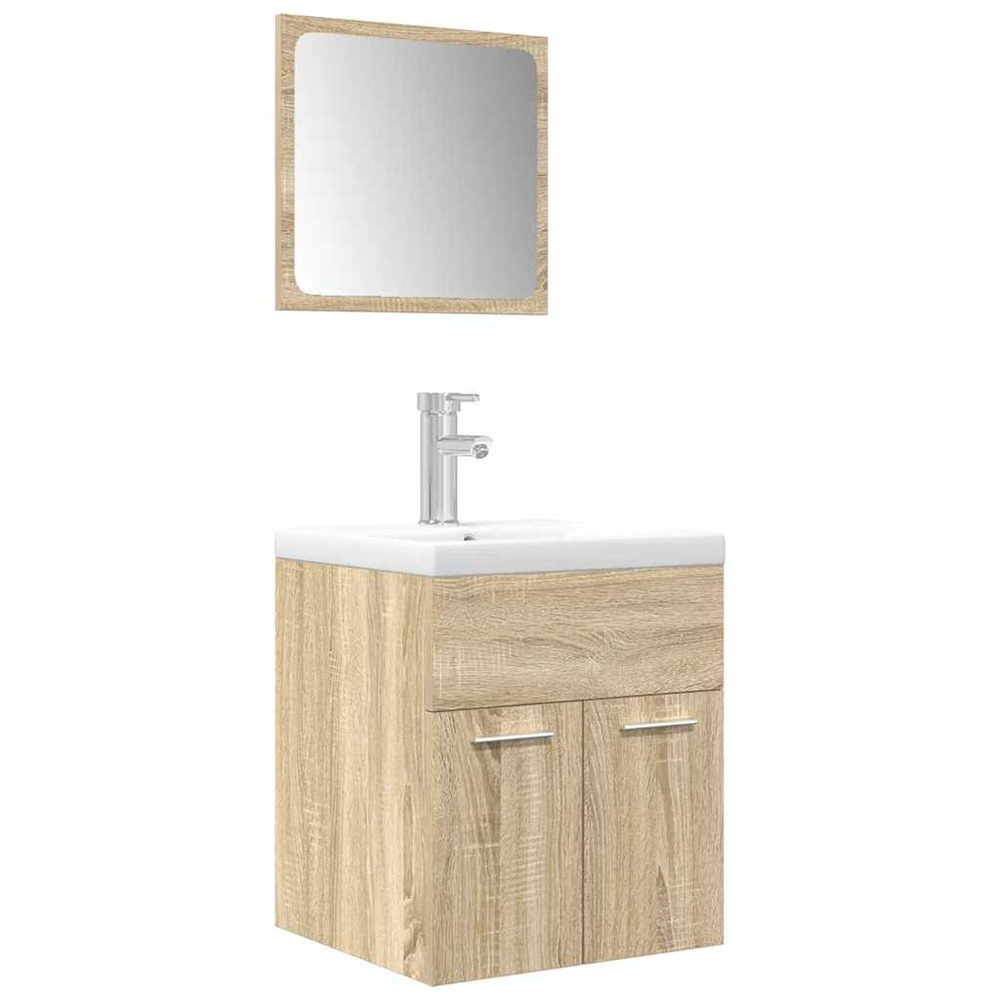 Ensemble de meubles de salle de bain 3 pcs chêne sonoma