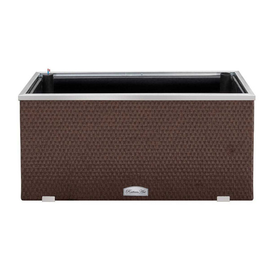 Jardinière en résine tressée avec réserve d'eau et cadre en aluminium 95 x 39 x