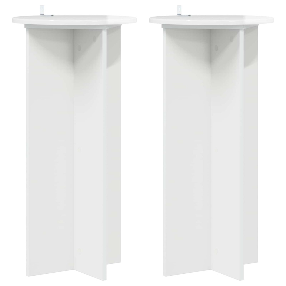 Support de plante 2 pcs blanc brillant 40 x 40 x 80 cm