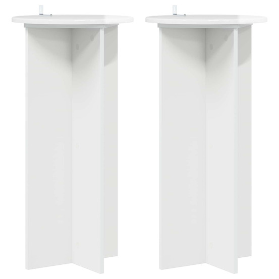 Support de plante 2 pcs blanc brillant 40 x 40 x 80 cm