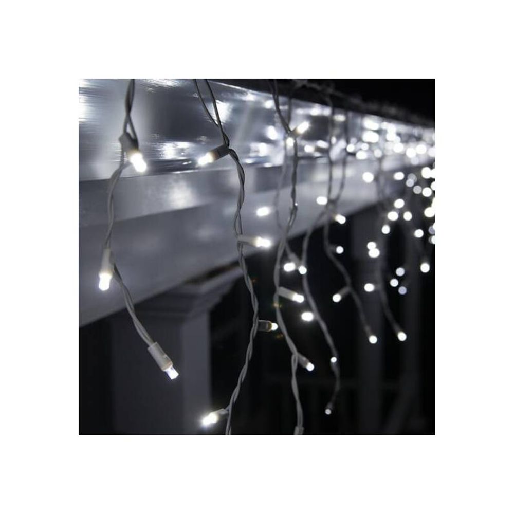 Guirlande stalactite flash 3m h 50cm 114 led blanc froid raccordable 230v ip67 lotti