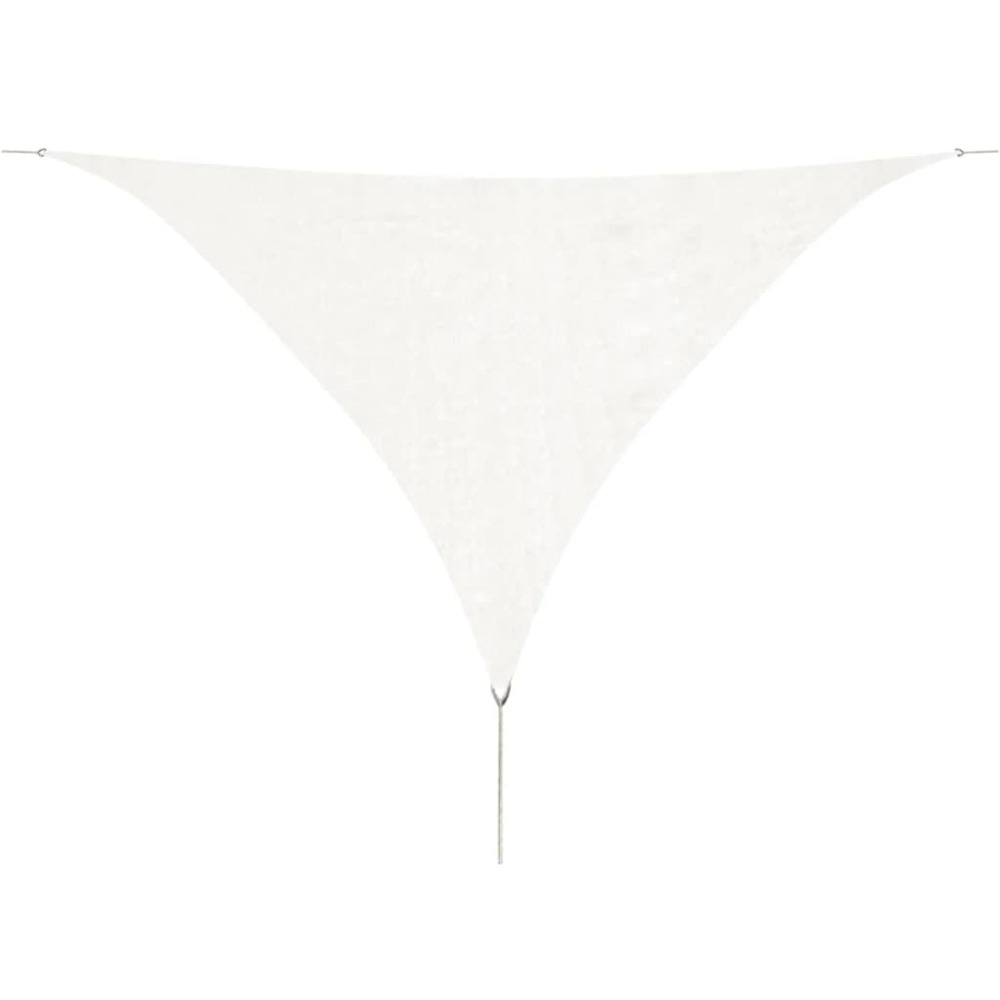 Voile toile d'ombrage parasol pehd triangulaire 5 x 5 x 5 m blanc