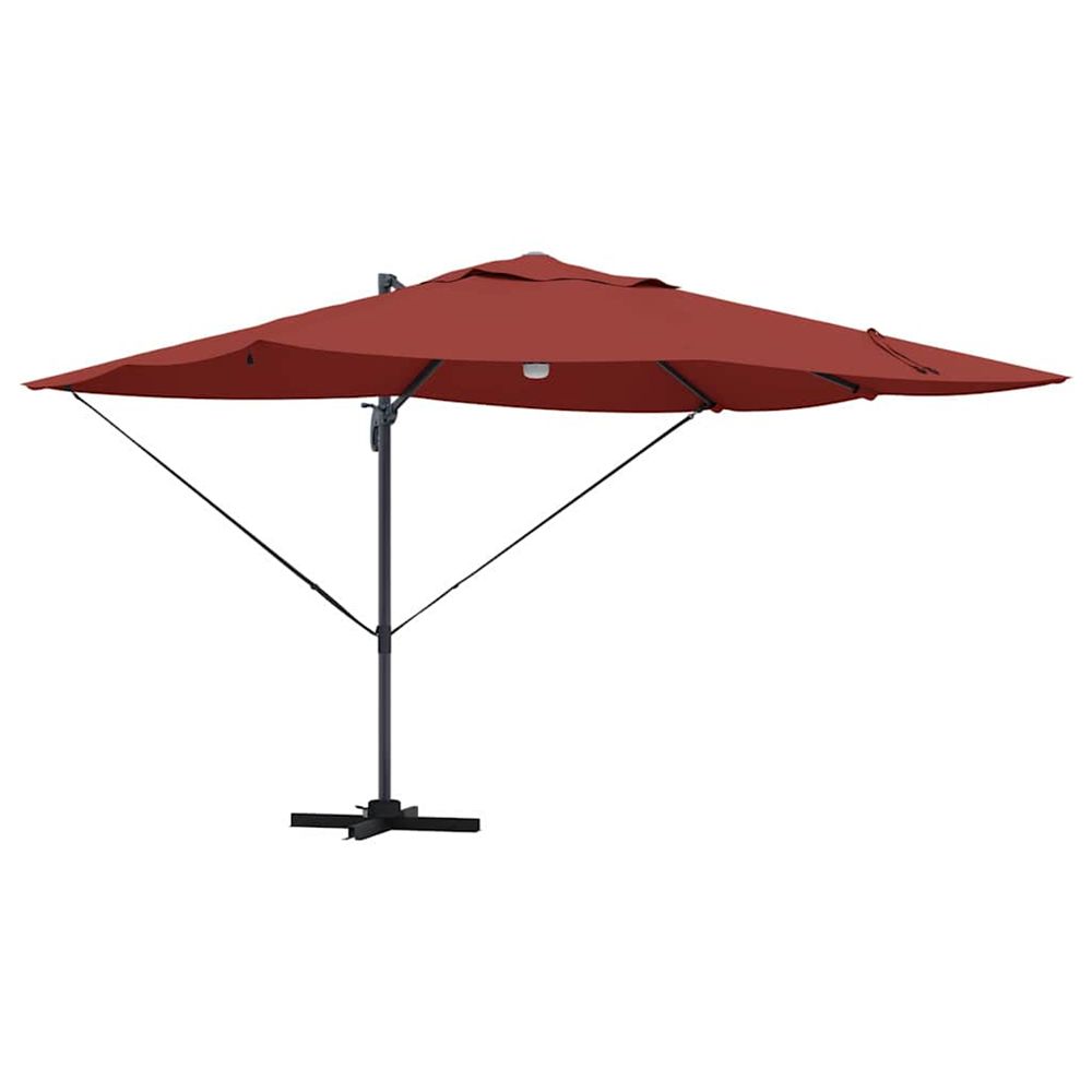 Parasol terre cuite 351 x 250 x 253 cm polyester et aluminium