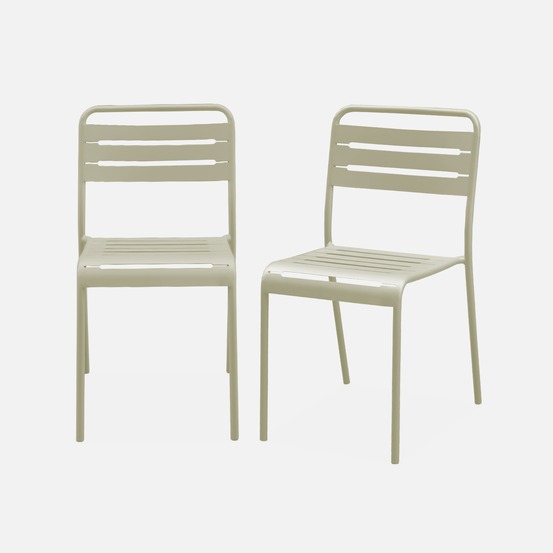 Lot de 2 chaises de jardin acier, amélia l44 x p52 x h79cm