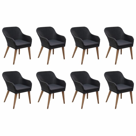 Ensemble à manger de jardin 9 pcs noir