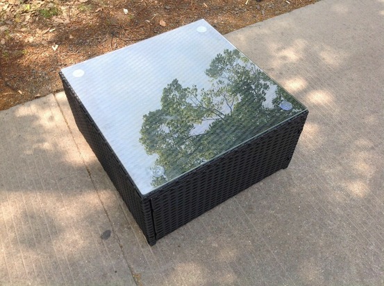 Carré rotin café thé table d'appoint intérieur et extérieur meubles de jardin accessoires patio noir