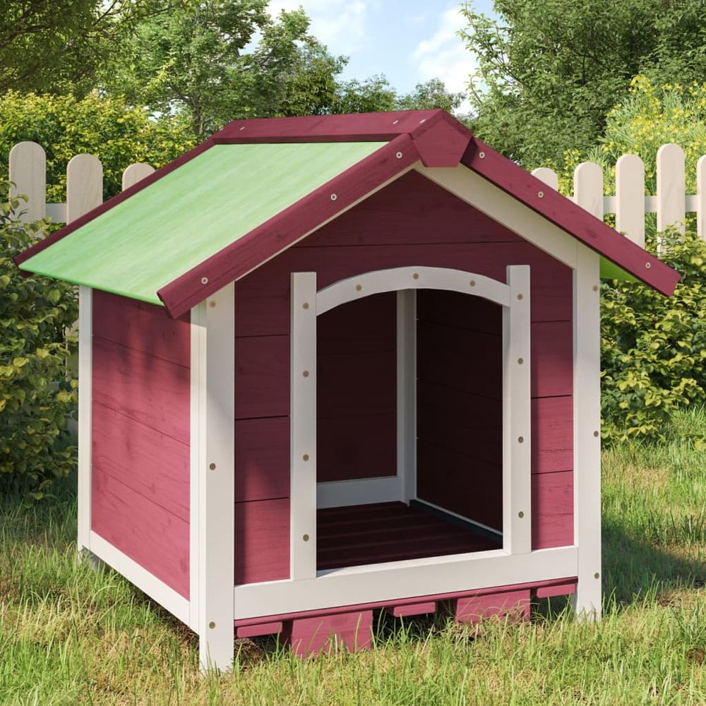 Niche chien bois pin extérieur toit imperméable 65x65x61cm moka