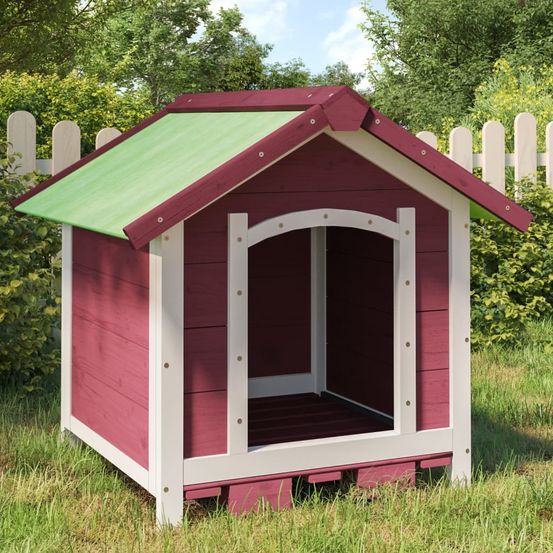 Niche chien bois pin extérieur toit imperméable 65x65x61cm moka