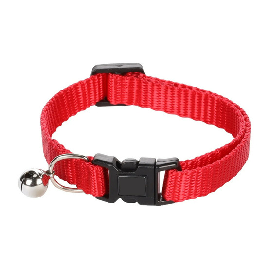 Collier réglable de 20 à 35 cm rouge avec clochette pour chat