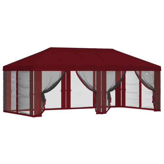 Housse de tonnelle avec murs latéraux 6 x 3 m bordeaux