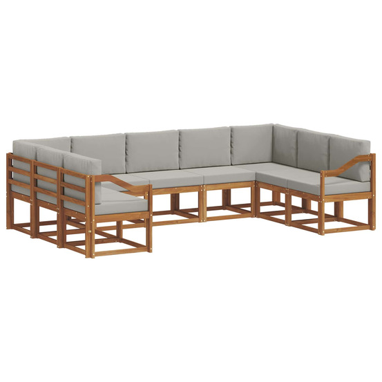 Ensemble de canapés d'extérieur 9 pcs gris naturel et clair