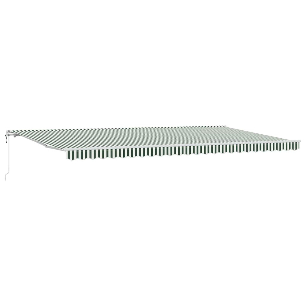 Auvent rétractable vert et blanc 600 × 350 cm