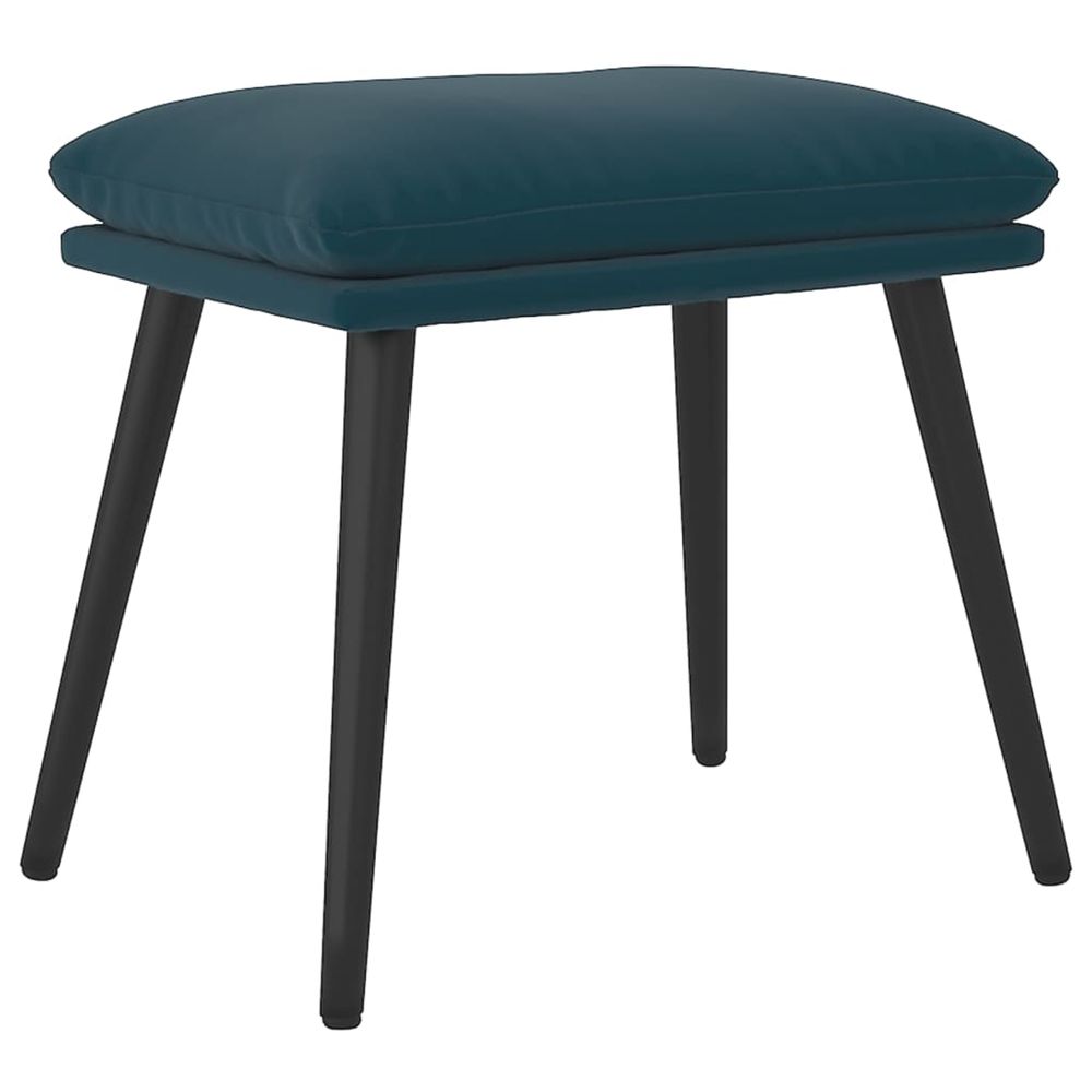 Repose-pied bleu 45x29,5x35 cm velours