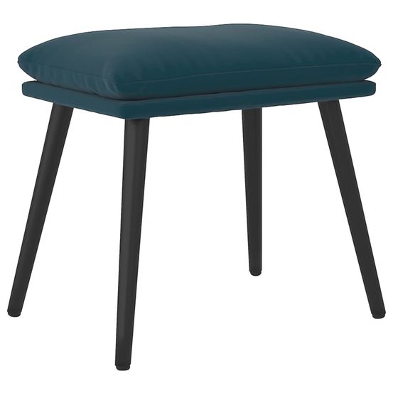 Repose-pied bleu 45x29,5x35 cm velours