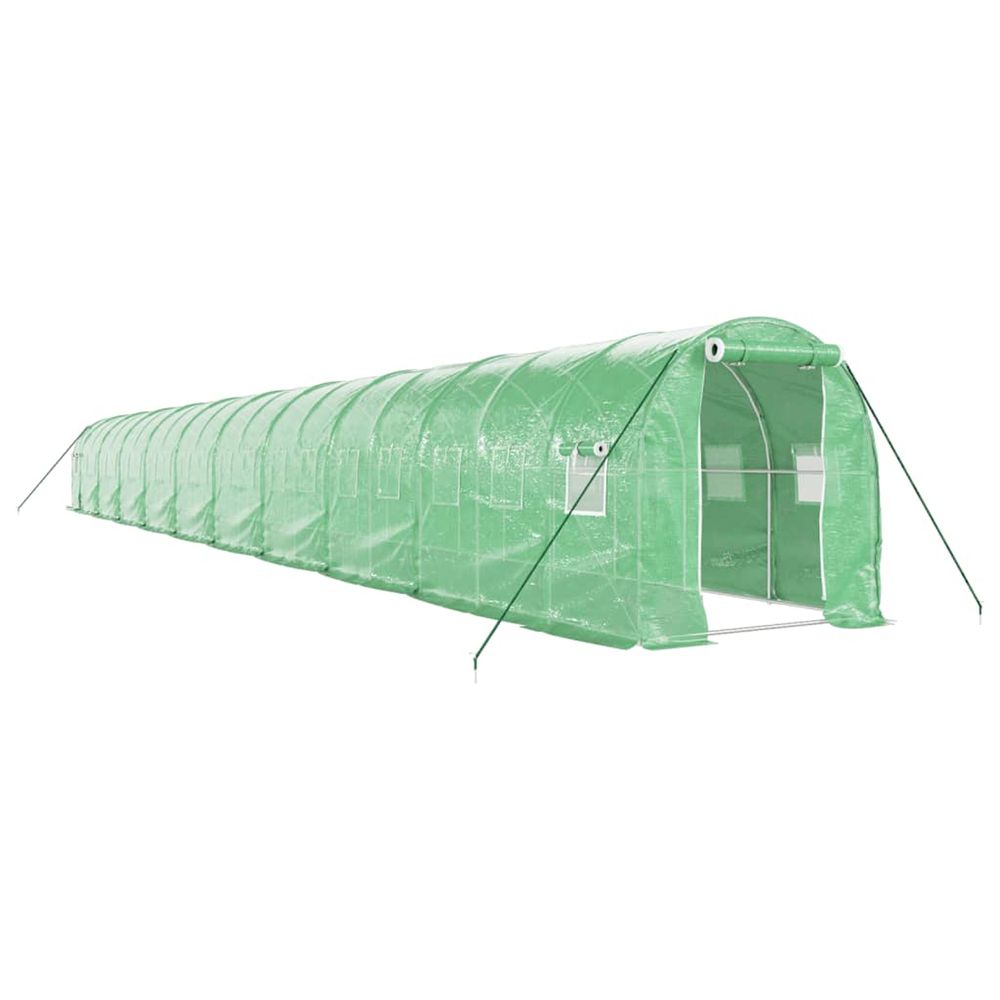 Serre avec cadre en acier vert 40 m² 20x2x2 m