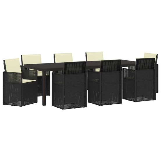 Ensemble de salle à manger pour jardin 9 pc anthracite et crème