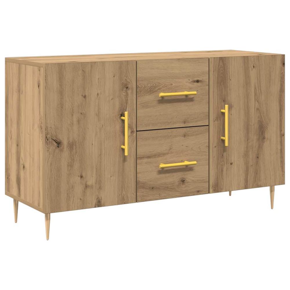 Buffet chêne artisanal 100x36x60 cm bois d'ingénierie