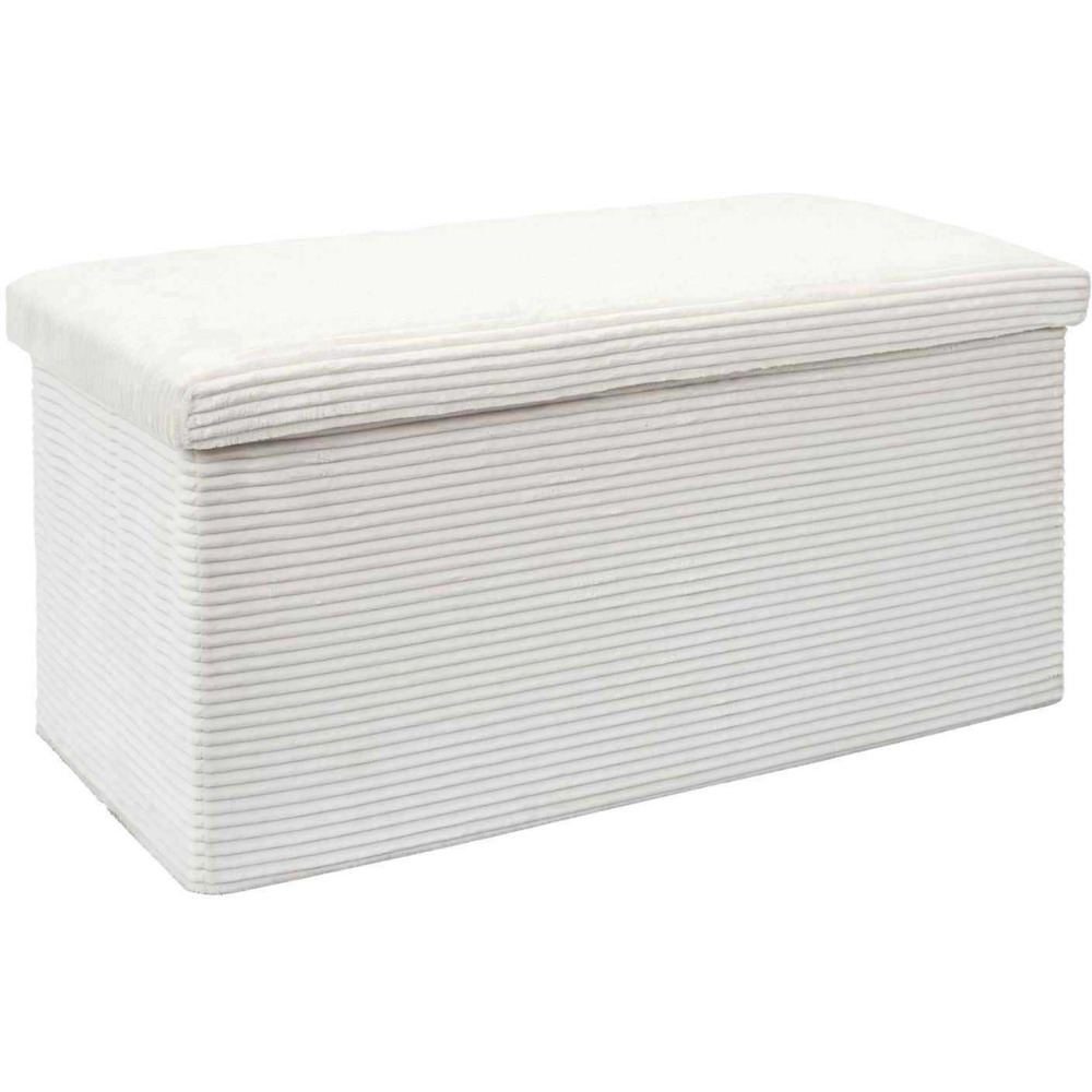 Coffre banc pliable en velours côtelé scott beige