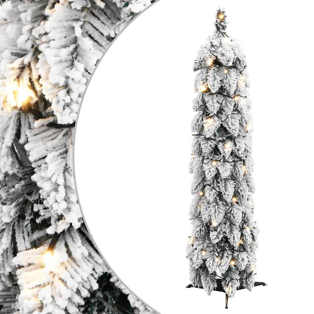 Sapin de noël artificiel pré-éclairé avec 30 led/neige floquée