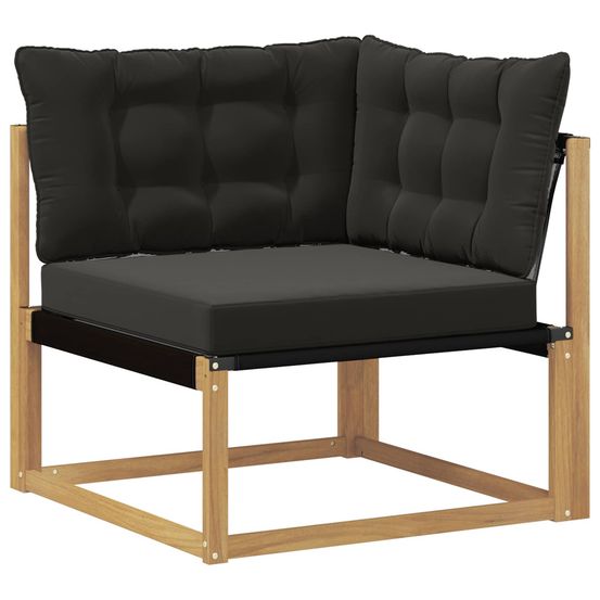 Canapé d'angle extérieur bois d'acacia massif blanc