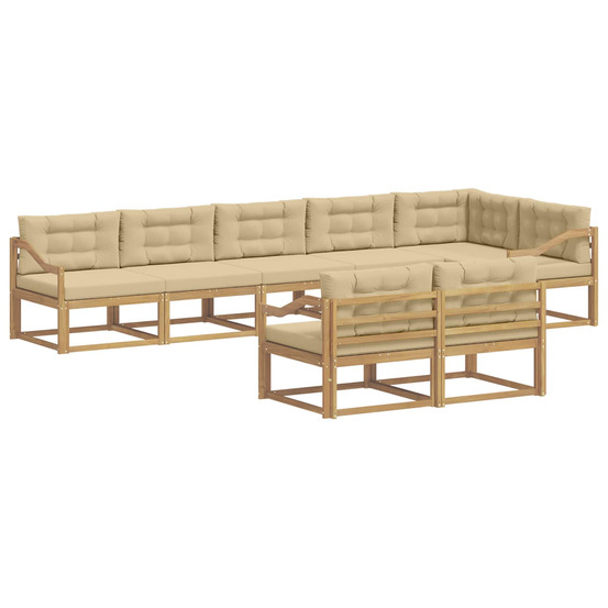 Ensemble de canapés d'extérieur 6 pc blanc et beige polyester