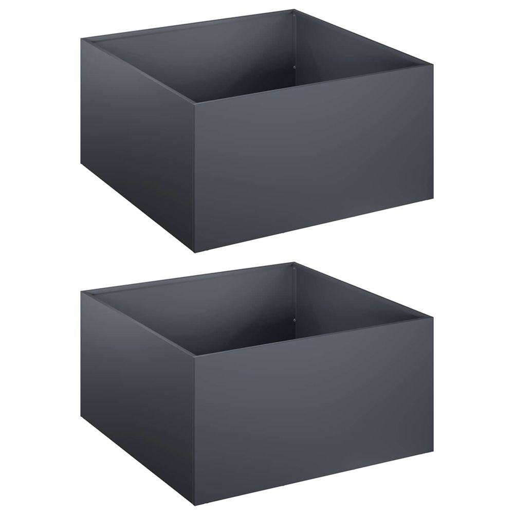 Cache-pot de jardin 2 pc anthracite 40 x 40 x 30 cm